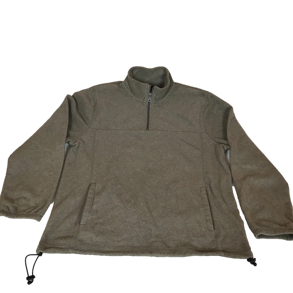 Croft & Barrow Brown 1/4 Zip Fleece Pullover Sweater Medium